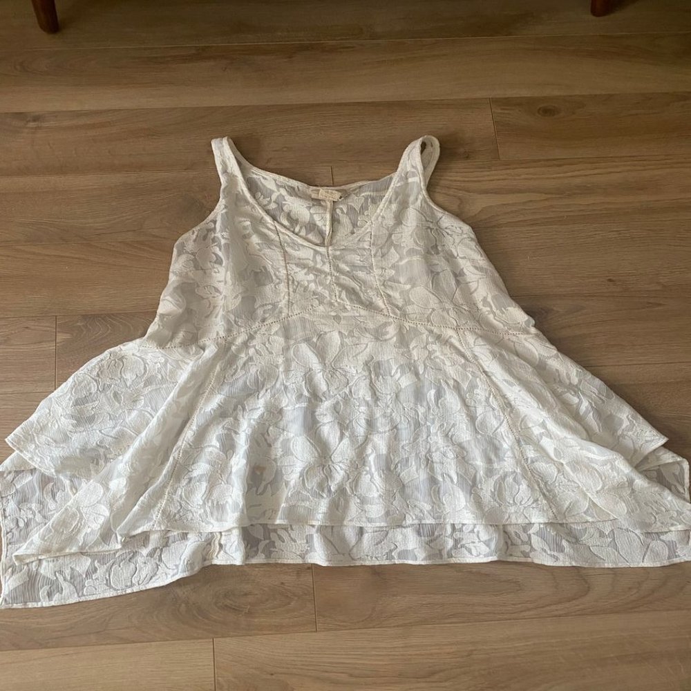 Anthropologie Ivory Vanessa Virginia Lace Tank Top | size Medium